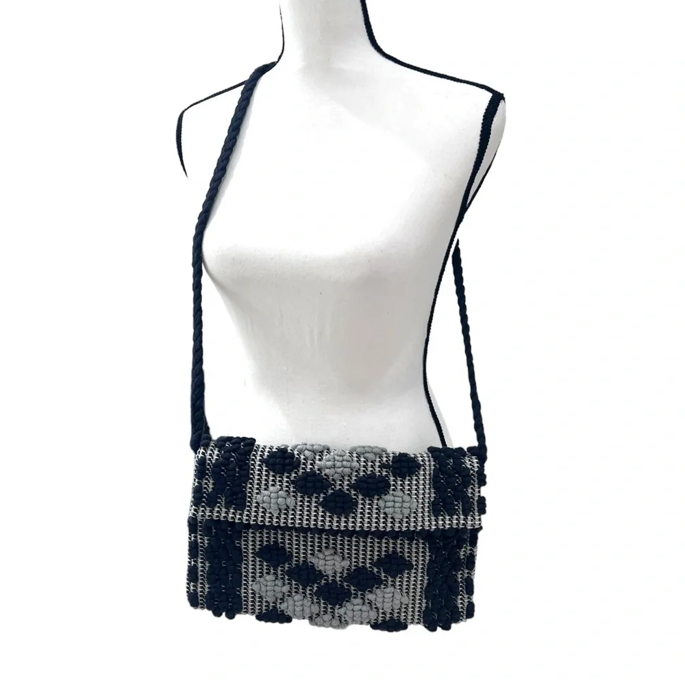 Antonello Tedde Woven Handbag Black Grey